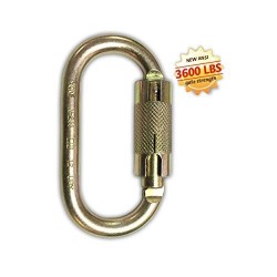 KwikSafety N-252G-TRCP Triple Locking Steel Carabiner with Captive Pin - 6 Pack